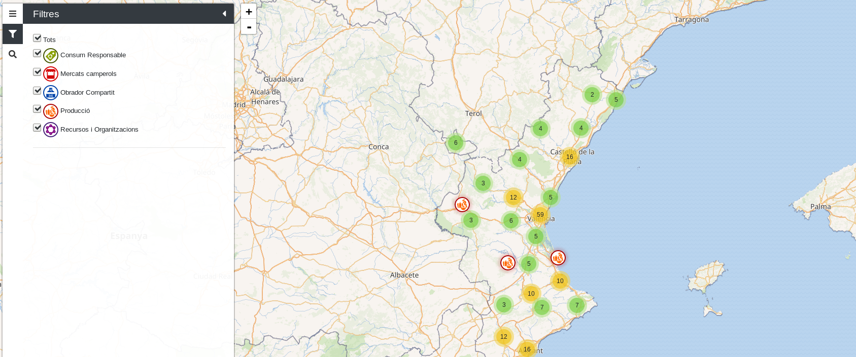 Mapa de la sobirania alimentària al País Valencià